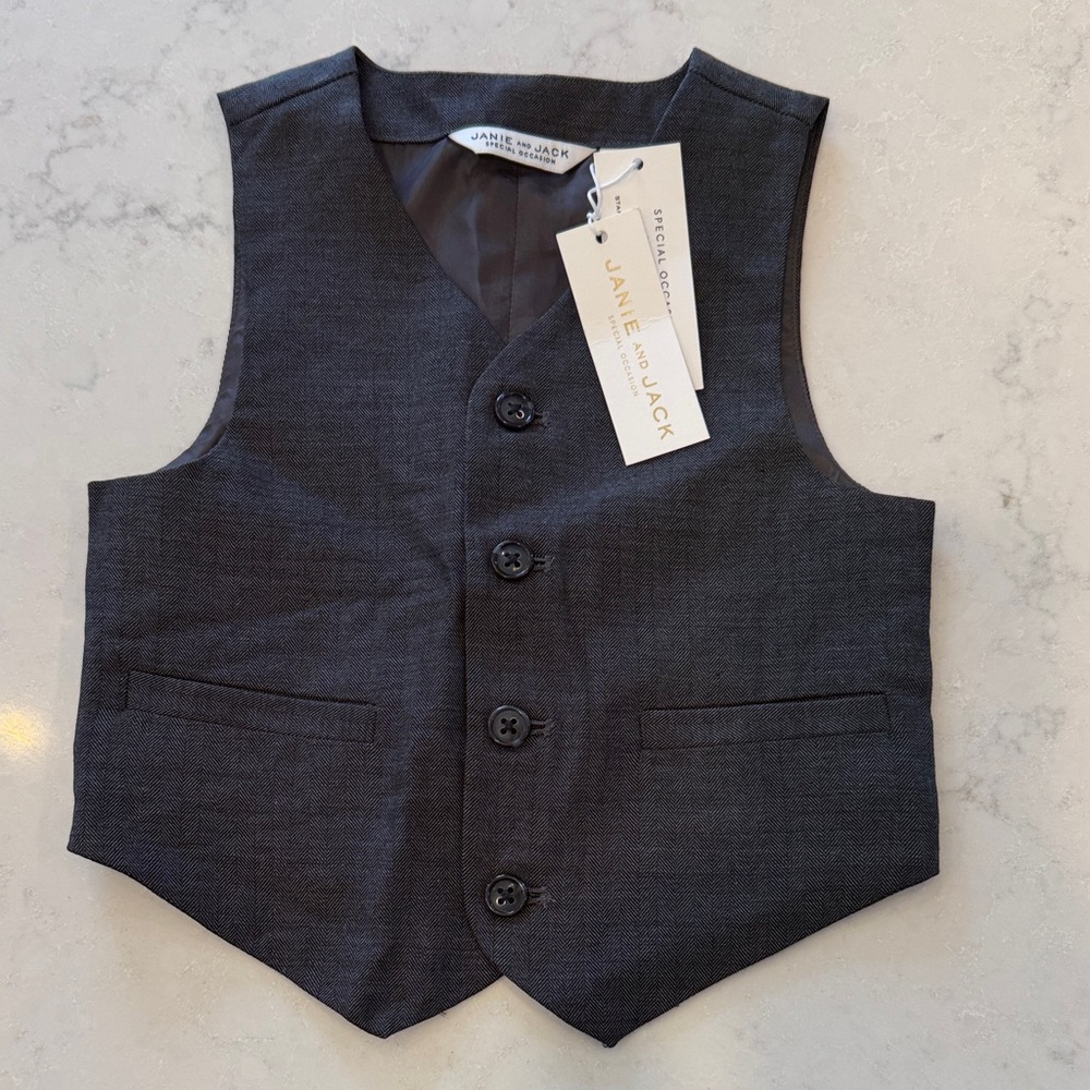 Janie and Jack Charcoal Gray Kids Vest